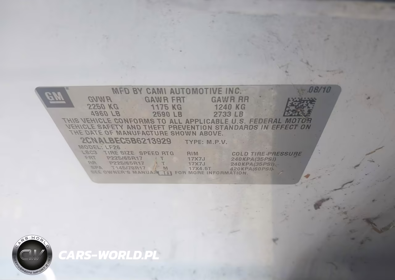 2011 Chevrolet Equinox Ls VIN:2CNALBEC5B6213929 - 9
