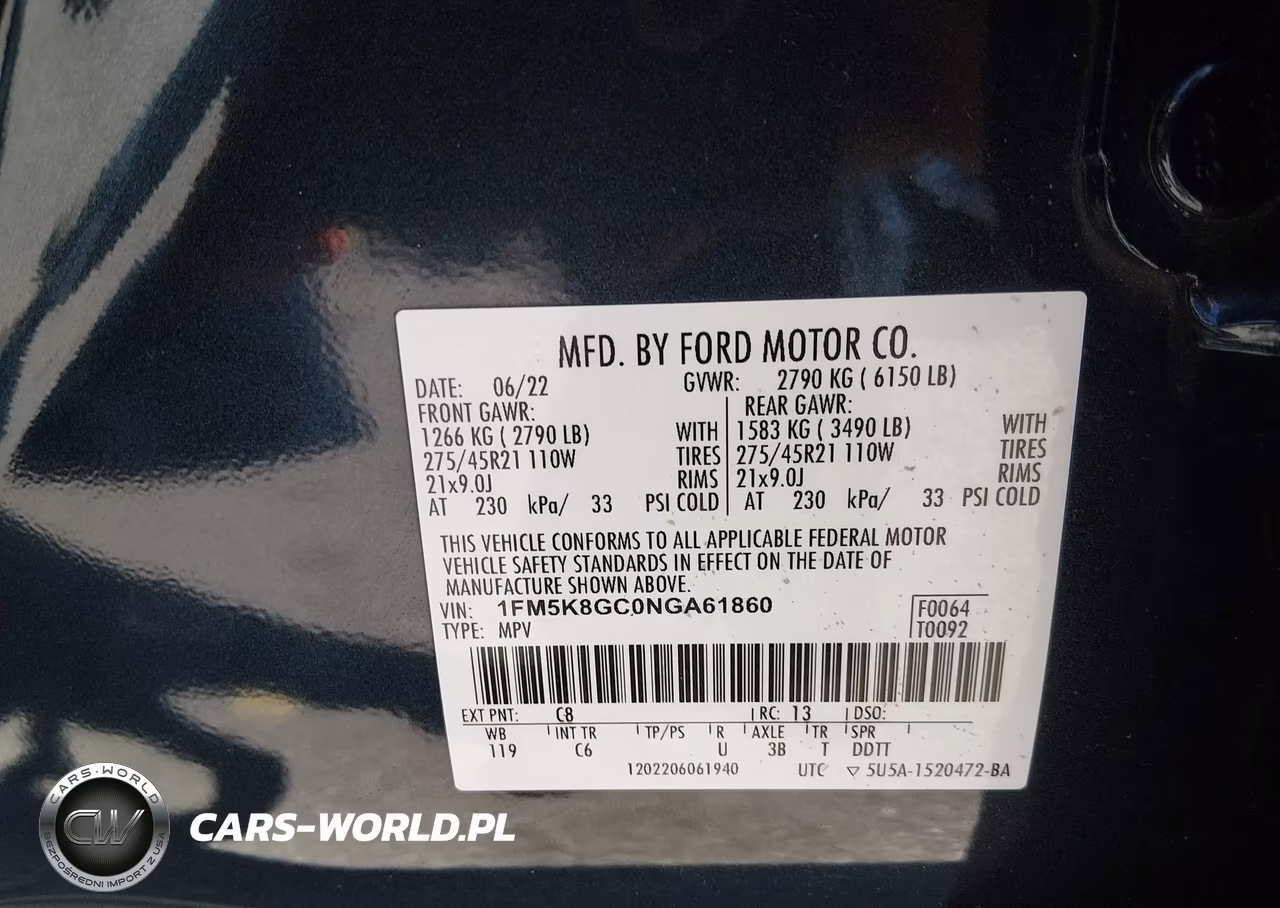 2022 Ford Explorer St VIN:1FM5K8GC0NGA61860 - 9