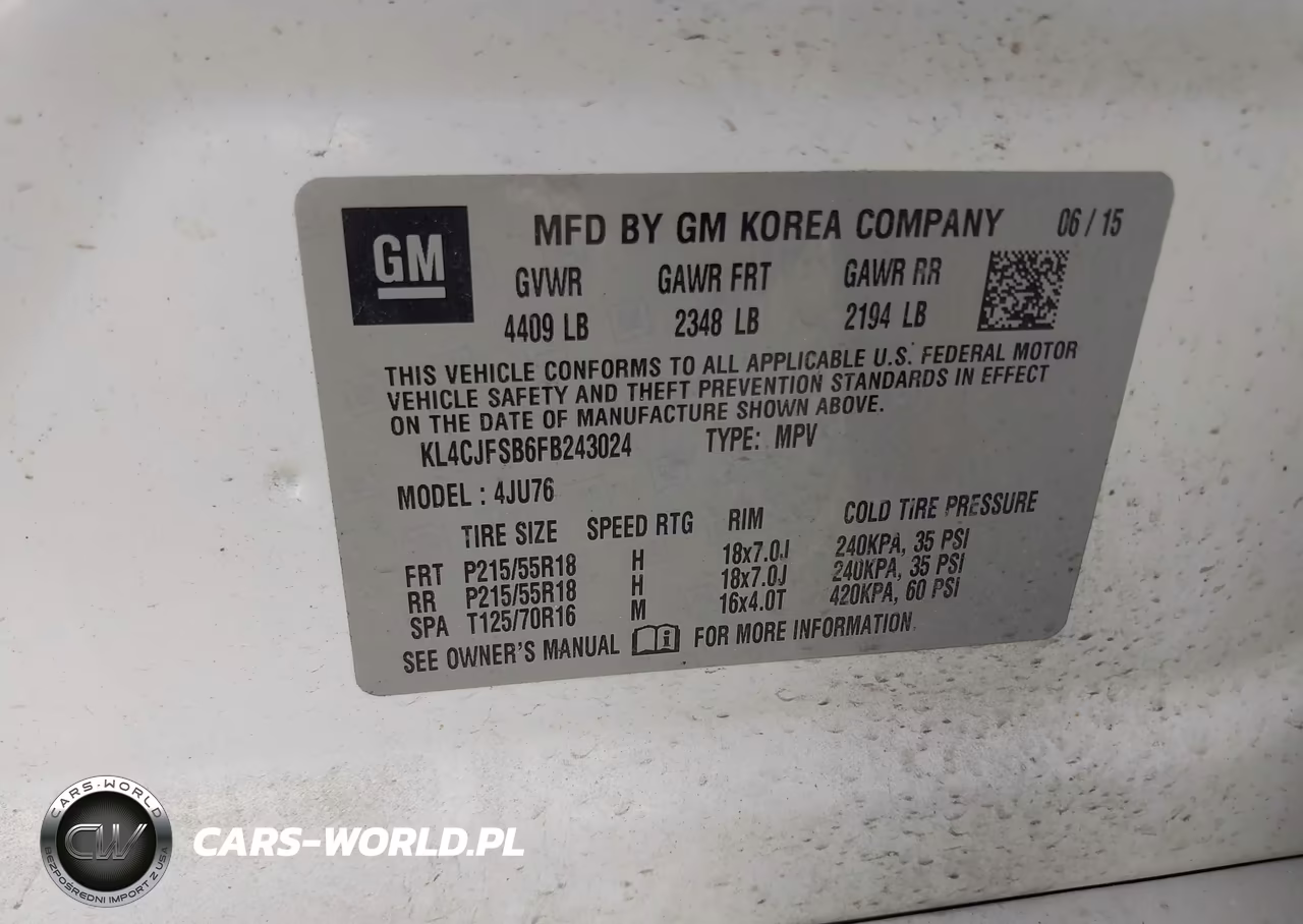 2015 Buick Encore Convenience VIN:KL4CJFSB6FB243024 - 9
