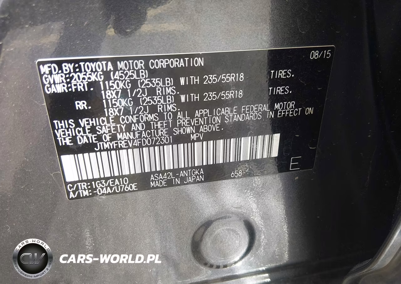 2015 Toyota Rav4 Limited VIN:JTMYFREV4FD072301 - 9