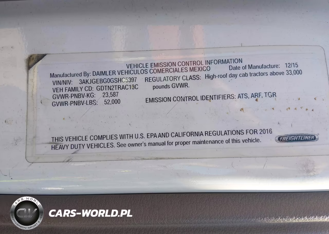 2016 Freightliner Cascadia 125 VIN:3AKJGEBG0GSHC5397 - 8