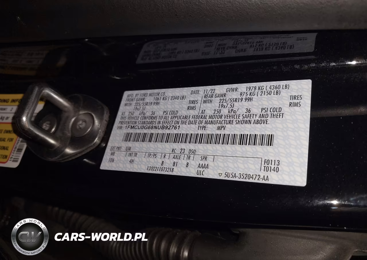 2022 Ford Escape Se VIN:1FMCU0G68NUB92761 - 9