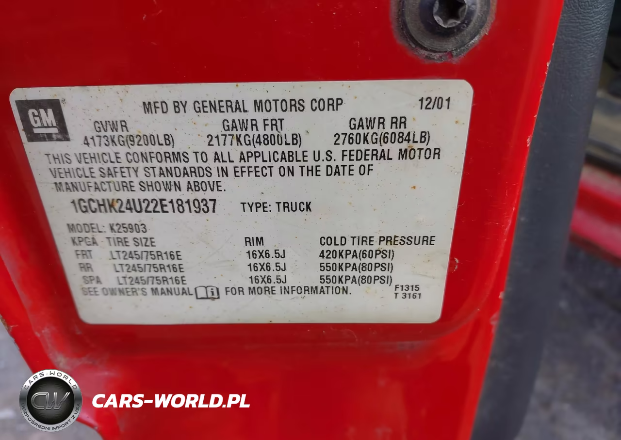 2002 Chevrolet Silverado 2500Hd VIN:1GCHK24U22E181937 - 9