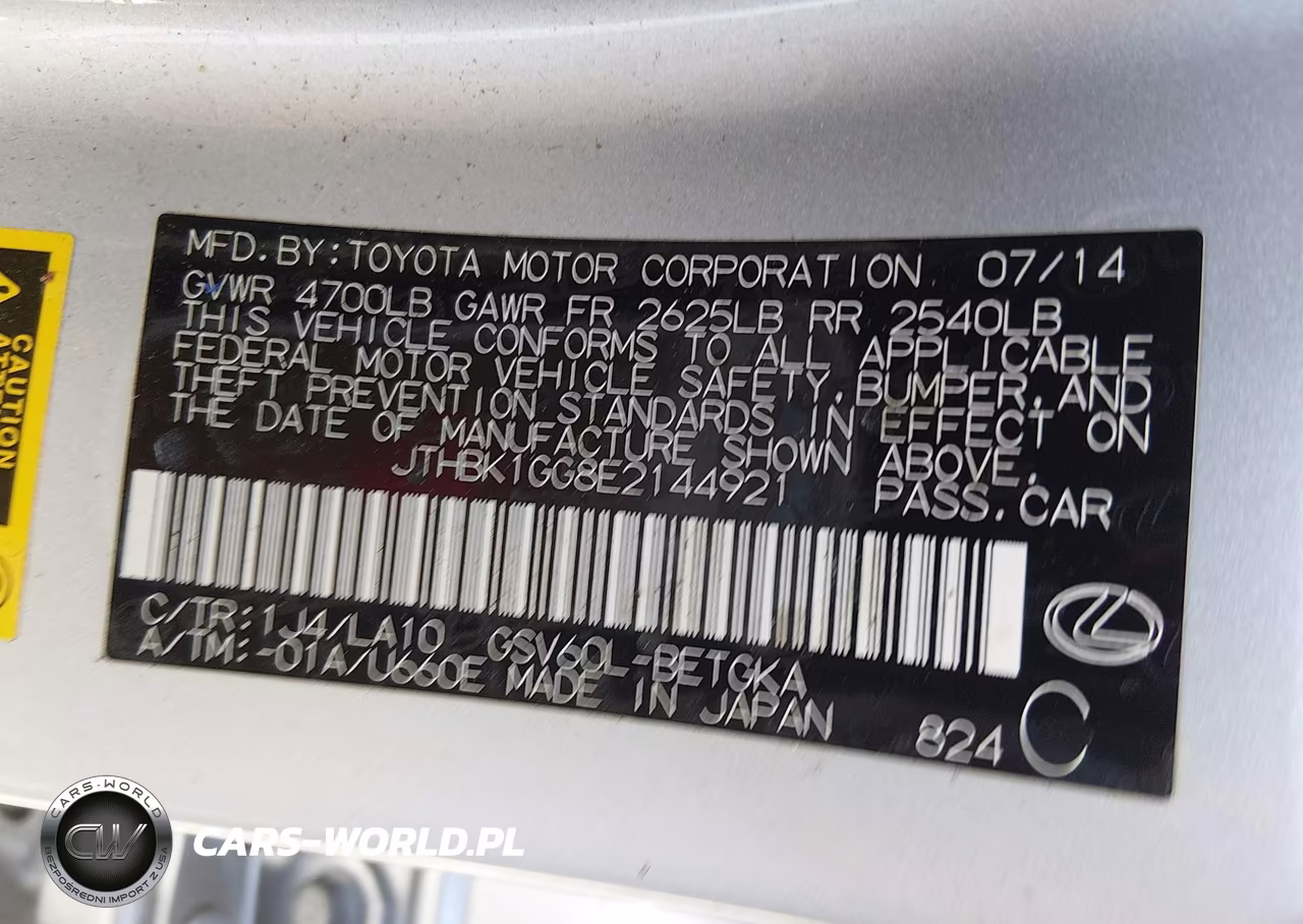 2014 Lexus Es 350 VIN:JTHBK1GG8E2144921 - 9