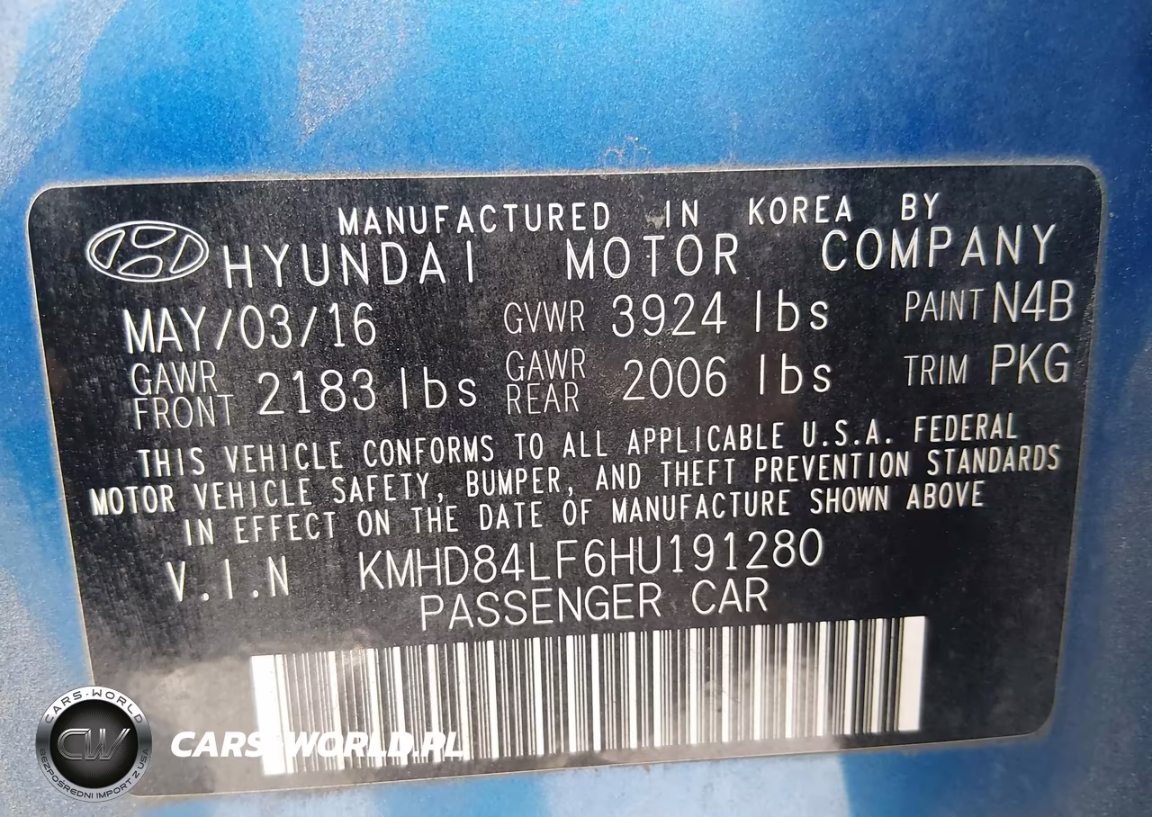 2017 Hyundai Elantra Se VIN:KMHD84LF6HU191280 - 9