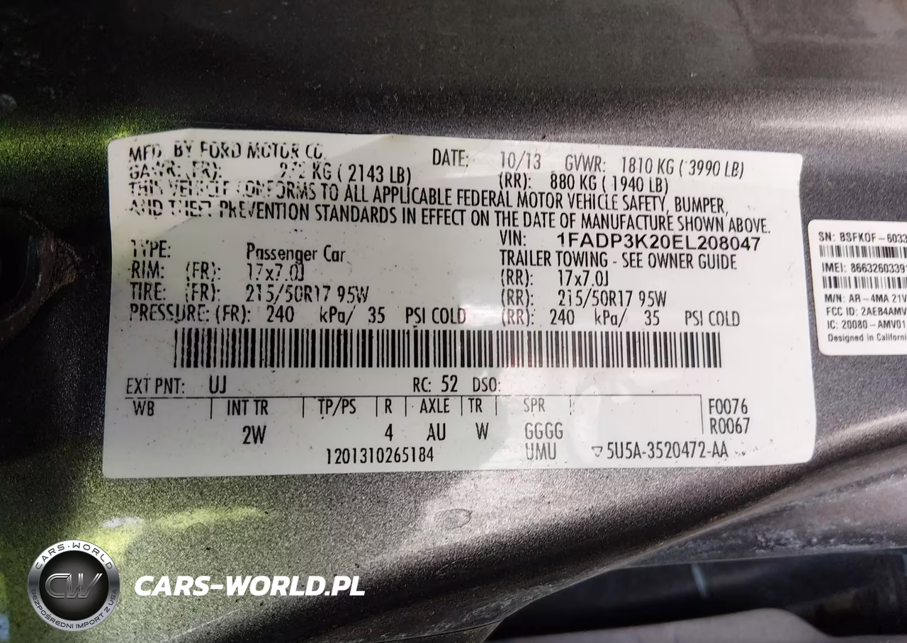 2014 Ford Focus Se VIN:1FADP3K20EL208047 - 9