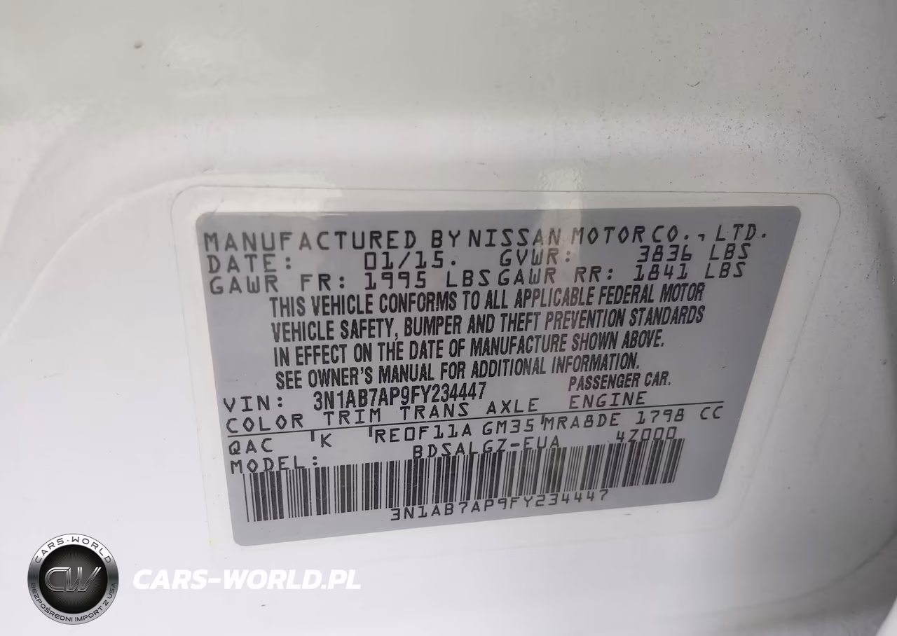 2015 Nissan Sentra Sl VIN:3N1AB7AP9FY234447 - 9