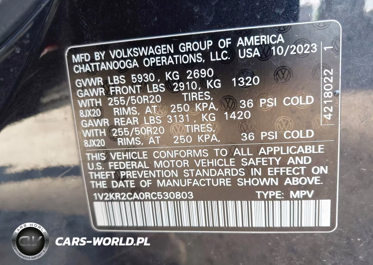 2024 Volkswagen Atlas 2.0T Se W-Technology VIN:1V2KR2CA0RC530803 - 9