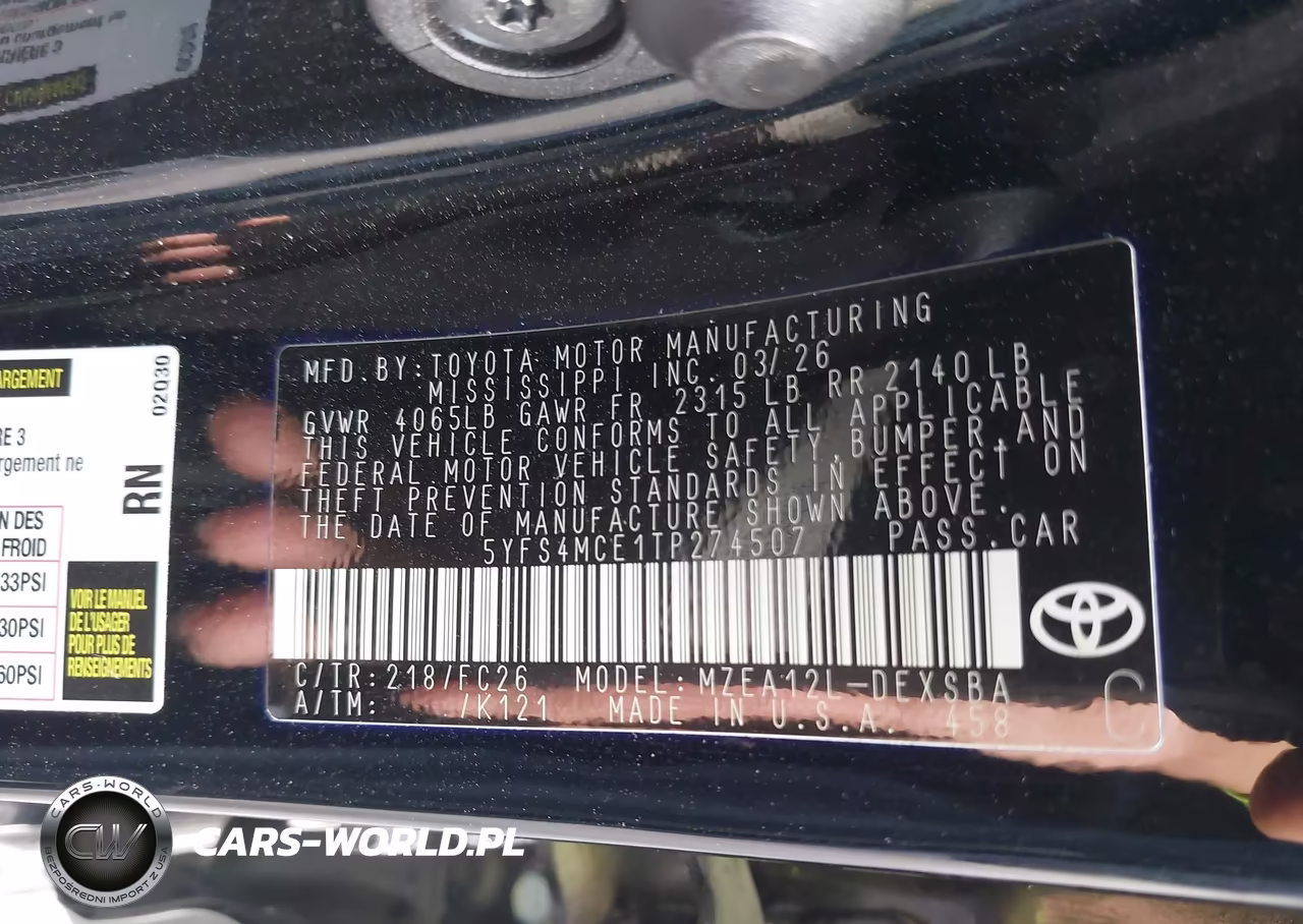 2026 Toyota Corolla Se VIN:5YFS4MCE1TP274507 - 9