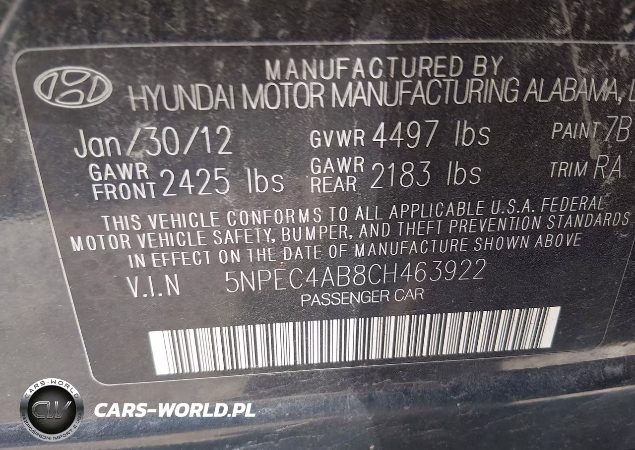 2012 Hyundai Sonata Limited 2.0T VIN:5NPEC4AB8CH463922 - 9