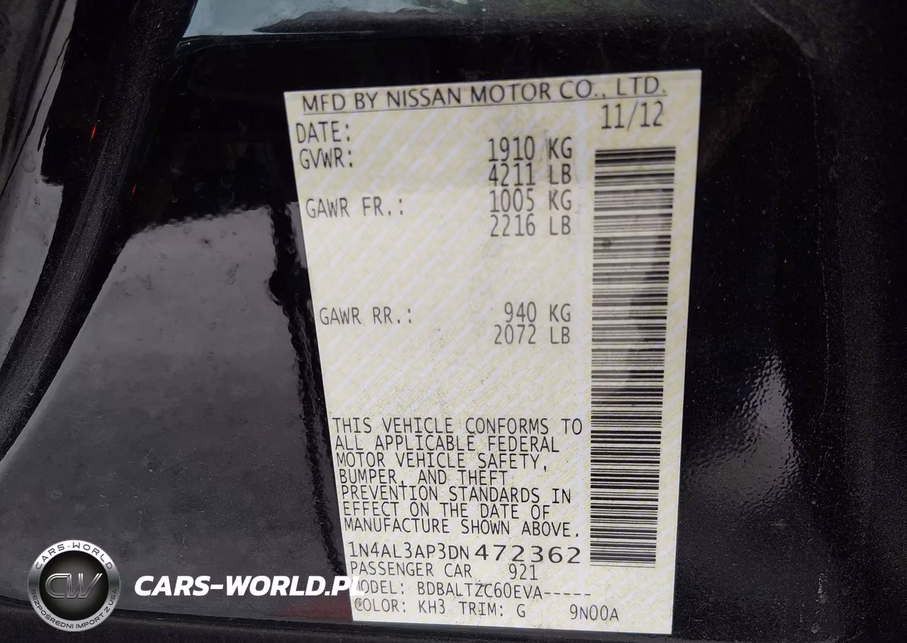 2013 Nissan Altima 2.5 Sv VIN:1N4AL3AP3DN472362 - 9