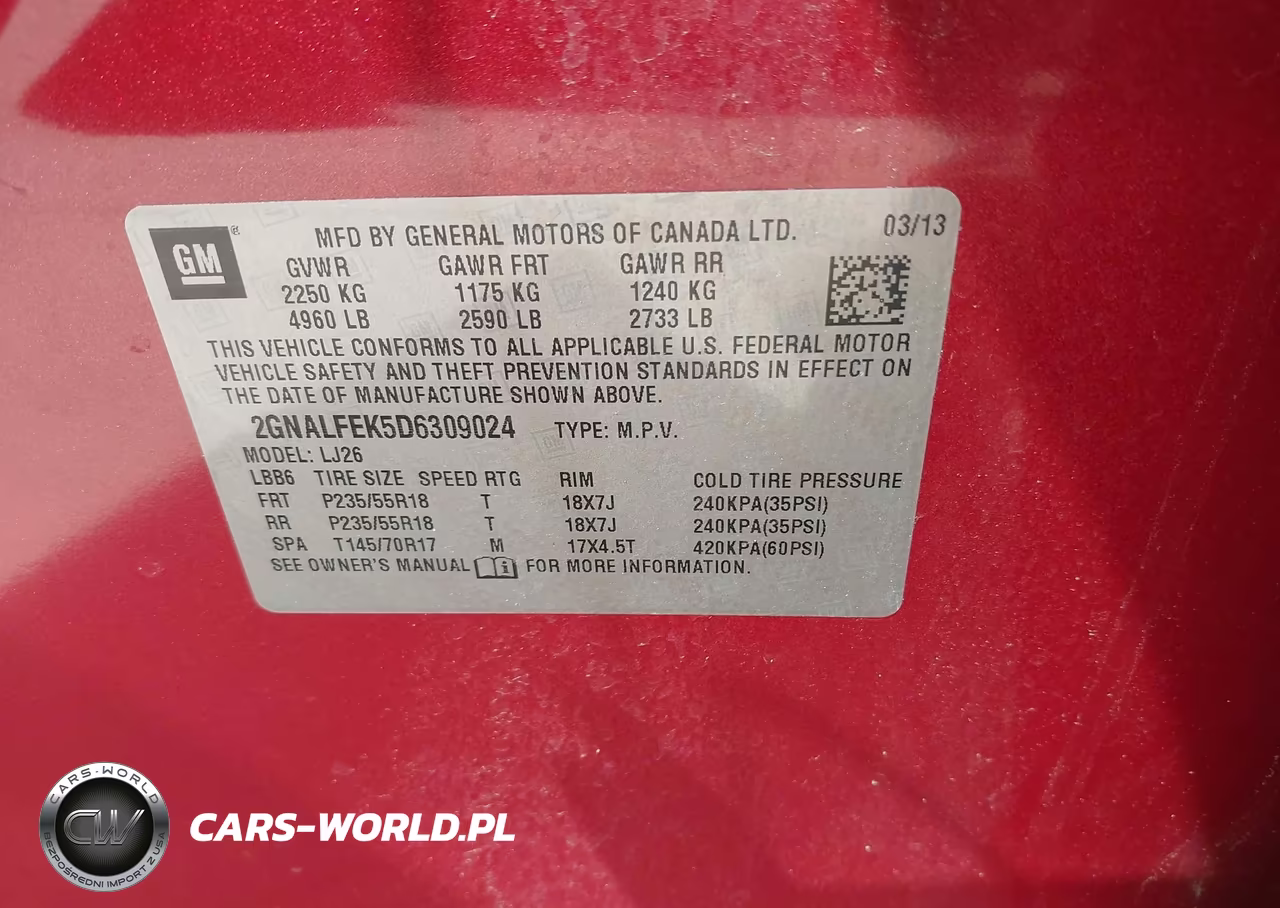 2013 Chevrolet Equinox Ltz VIN:2GNALFEK5D6309024 - 9