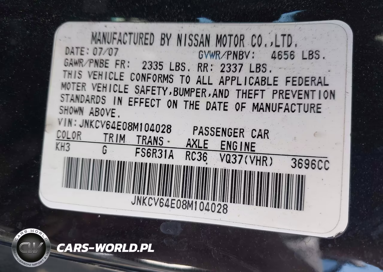 2008 Infiniti G37 Sport VIN:JNKCV64E08M104028 - 9