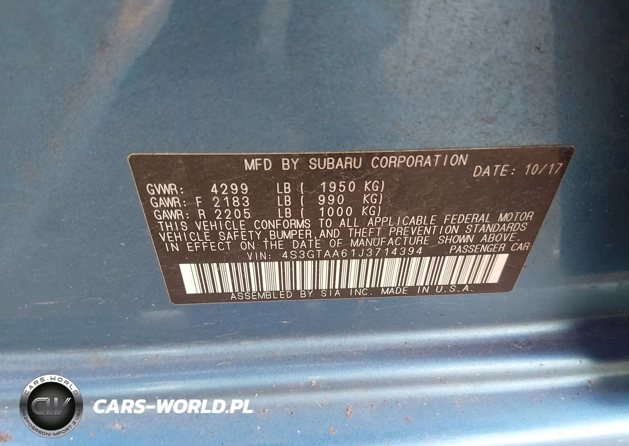 2018 Subaru Impreza 2.0I VIN:4S3GTAA61J3714394 - 9