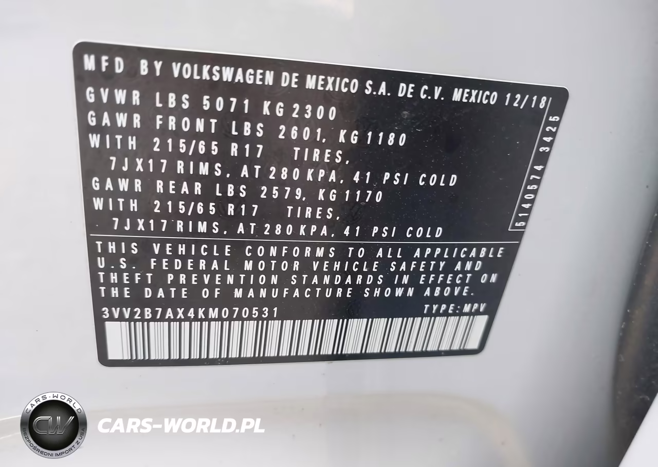 2019 Volkswagen Tiguan 2.0T Se-2.0T Sel-2.0T Sel R-Line-2.0T Sel R-Line Black VIN:3VV2B7AX4KM070531 - 9