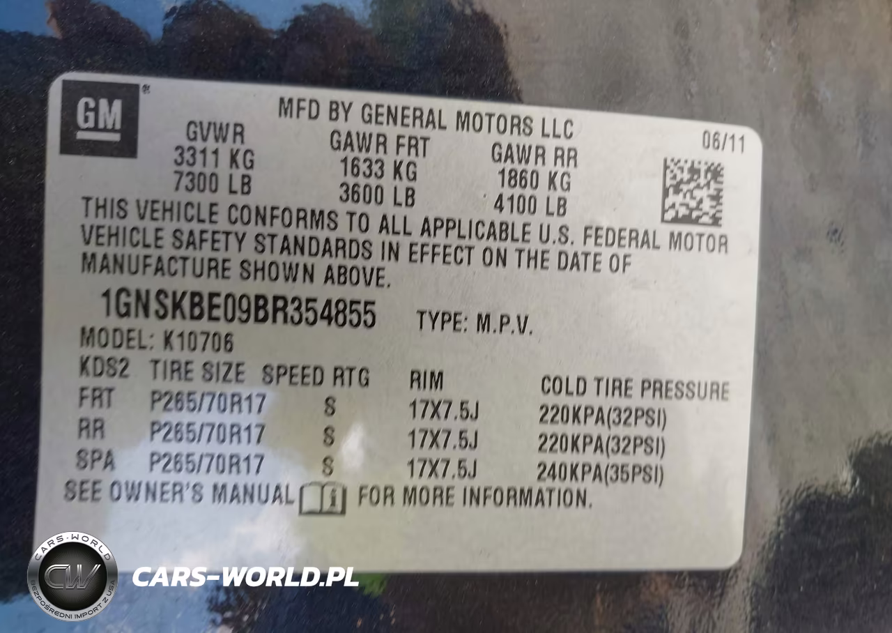2011 Chevrolet Tahoe Lt VIN:1GNSKBE09BR354855 - 9