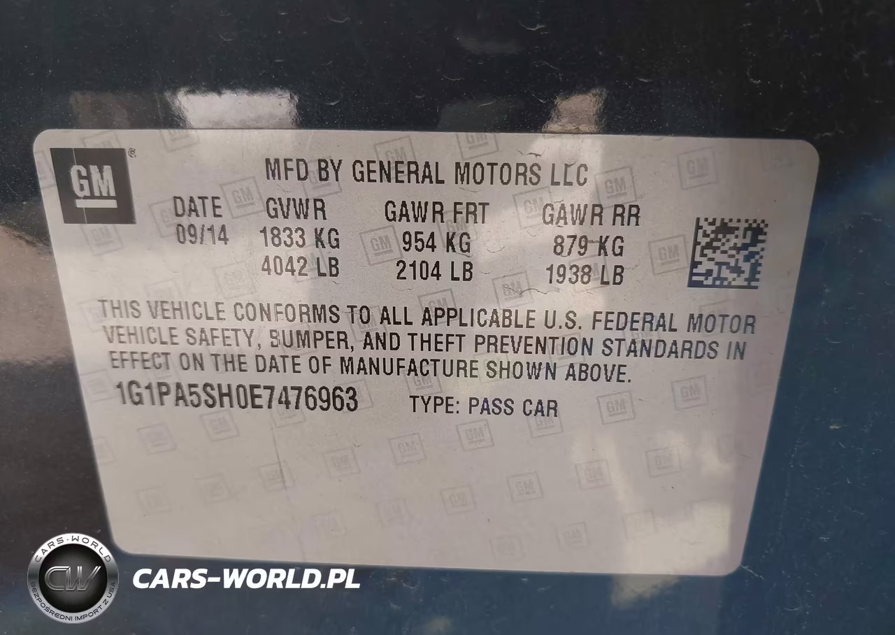 2014 Chevrolet Cruze Ls Auto VIN:1G1PA5SH0E7476963 - 9