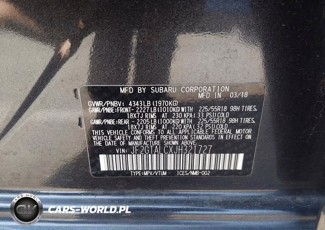 2018 Subaru Crosstrek 2.0I Limited VIN:JF2GTALCXJH321727 - 9
