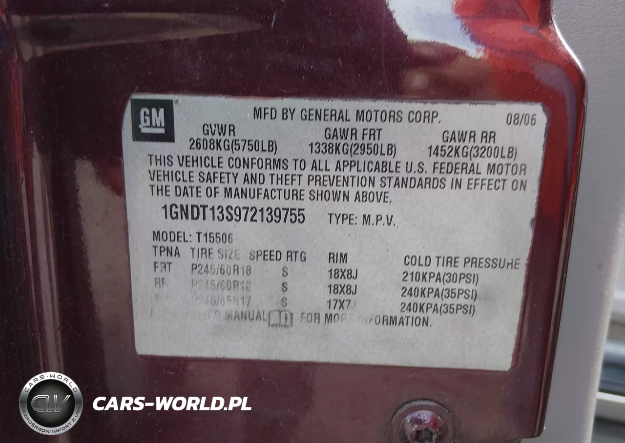 2007 Chevrolet Trailblazer Lt VIN:1GNDT13S972139755 - 9