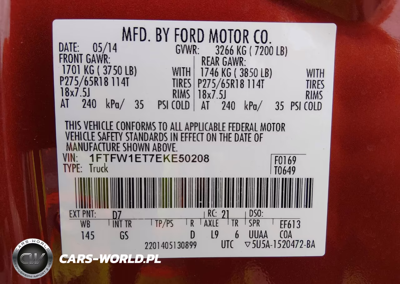 2014 Ford F-150 Xlt VIN:1FTFW1ET7EKE50208 - 9