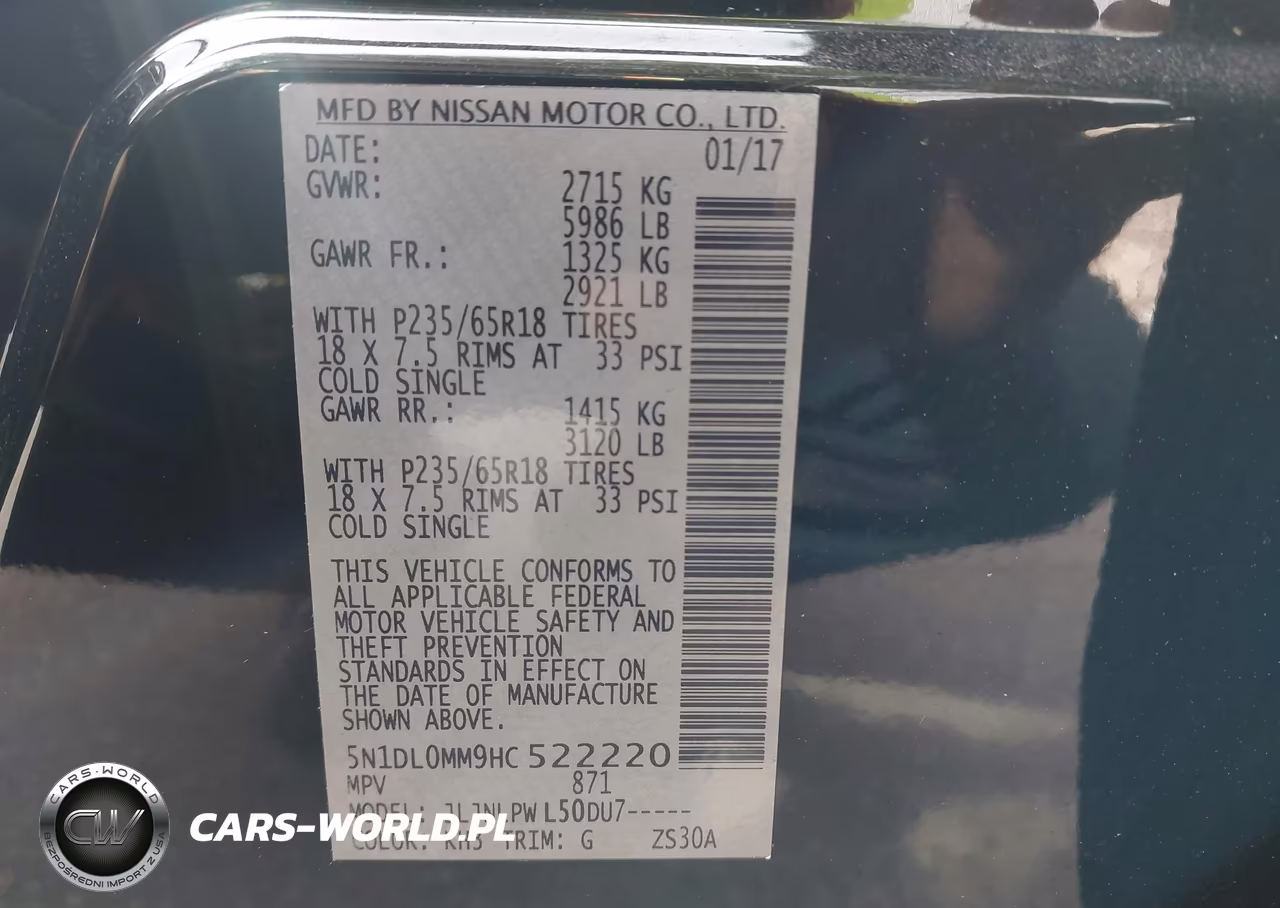 2017 Infiniti Qx60 VIN:5N1DL0MM9HC522220 - 9