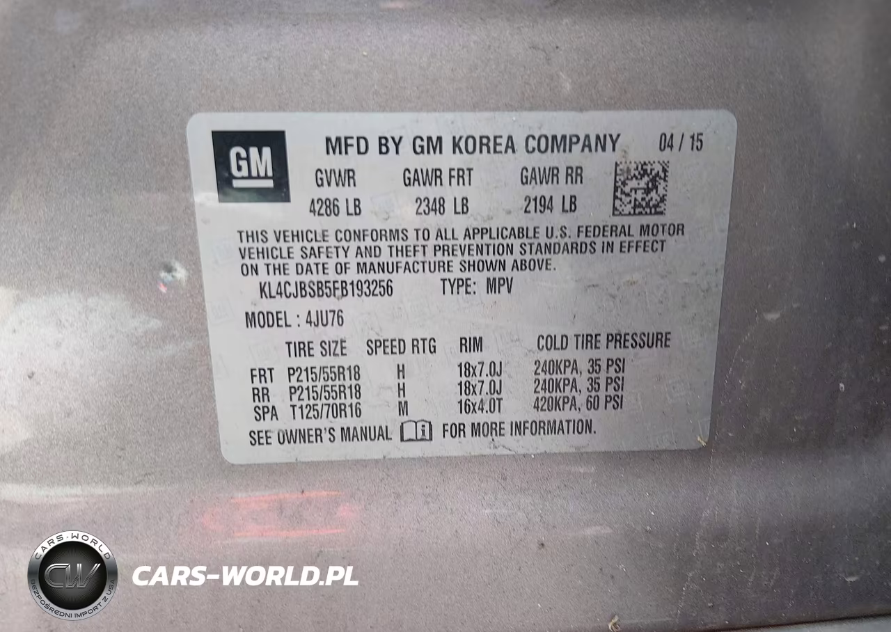 2015 Buick Encore Convenience VIN:KL4CJBSB5FB193256 - 9