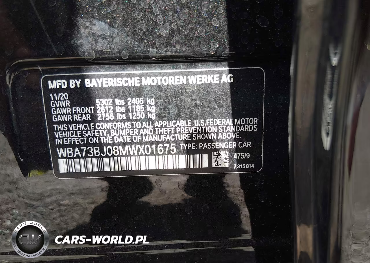 2021 BMW 540I xDrive VIN:WBA73BJ08MWX01675 - 9