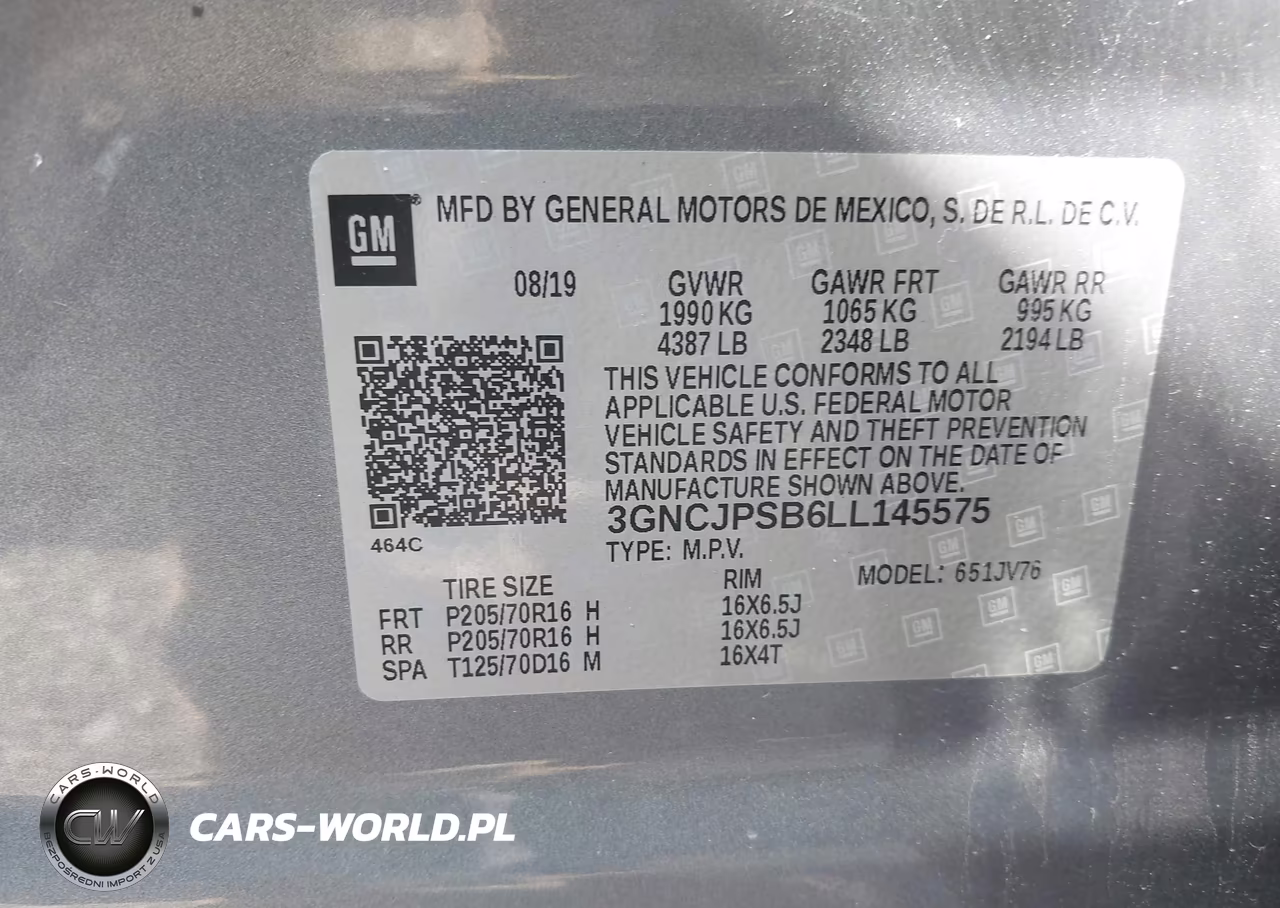 2020 Chevrolet Trax Awd Lt VIN:3GNCJPSB6LL145575 - 9