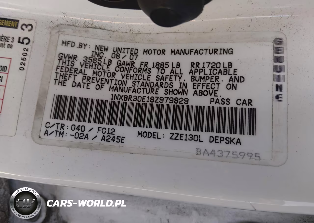 2008 Toyota Corolla S VIN:1NXBR30E18Z979829 - 9