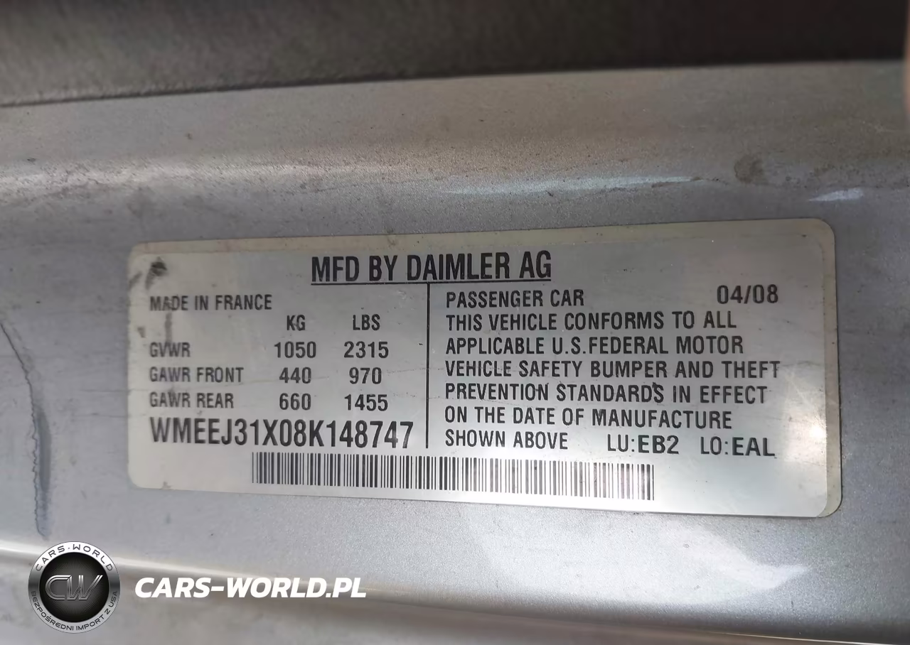 2008 Smart Fortwo Passion-Pure VIN:WMEEJ31X08K148747 - 9