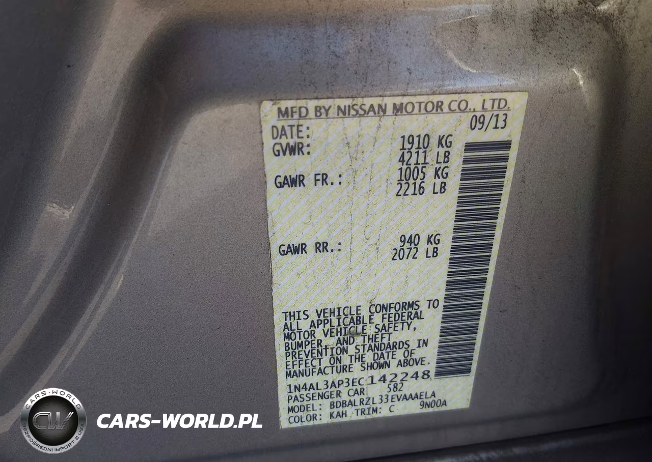 2014 Nissan Altima 2.5 S VIN:1N4AL3AP3EC142248 - 9