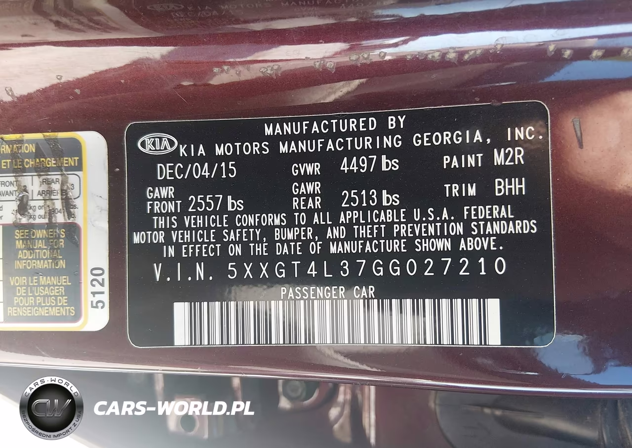 2016 Kia Optima Lx VIN:5XXGT4L37GG027210 - 9