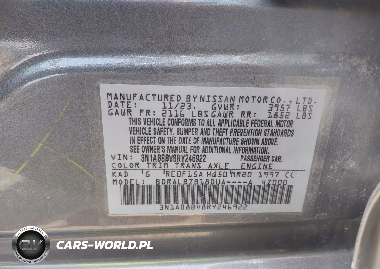2024 Nissan Sentra S Xtronic Cvt VIN:3N1AB8BV8RY246922 - 9