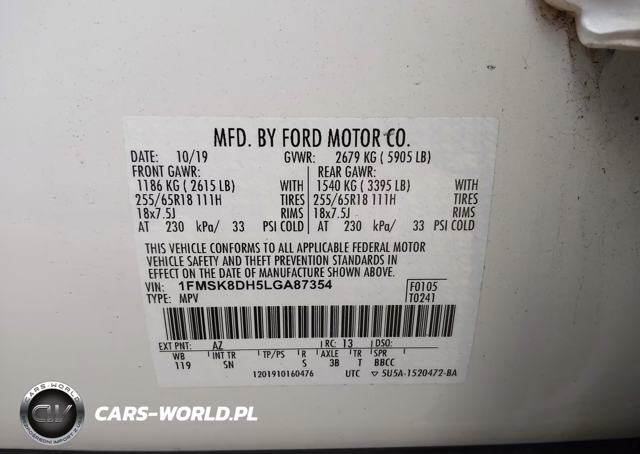 2020 Ford Explorer Xlt VIN:1FMSK8DH5LGA87354 - 9