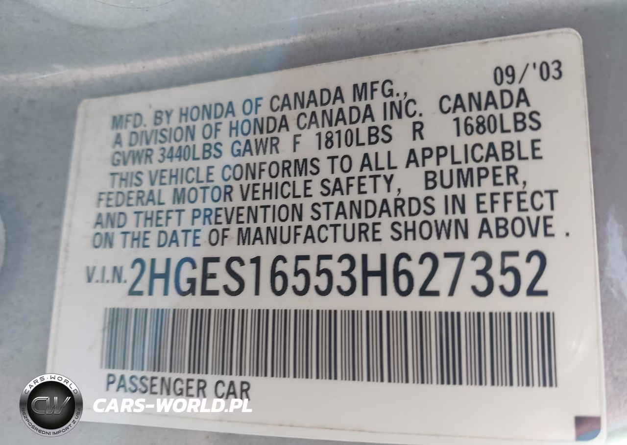 2003 Honda Civic Lx VIN:2HGES16553H627352 - 9