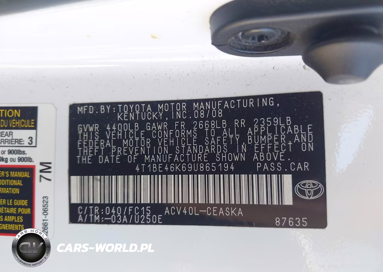 2009 Toyota Camry Se VIN:4T1BE46K69U865194 - 9