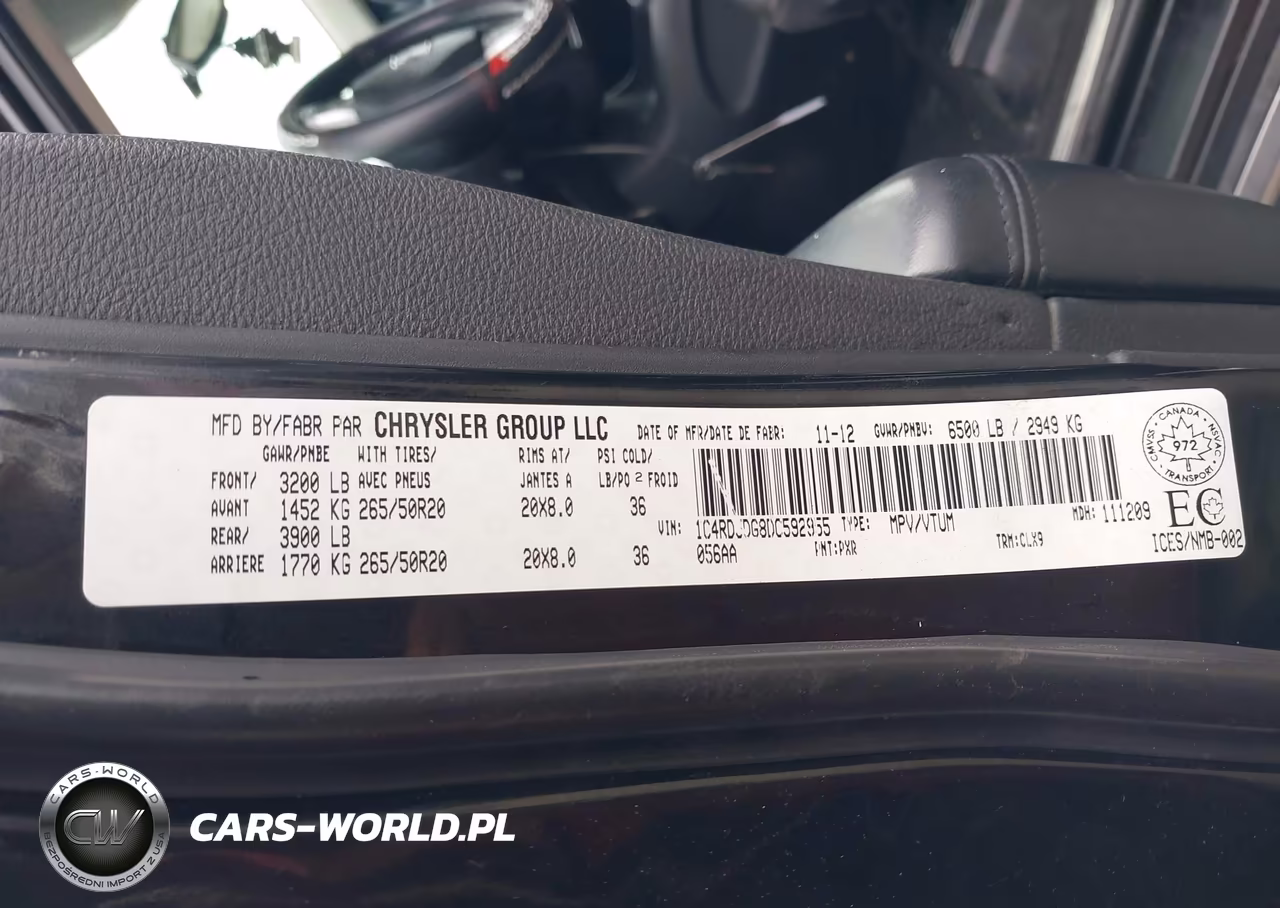 2013 Dodge Durango Crew Plus VIN:1C4RDJDG8DC592955 - 9