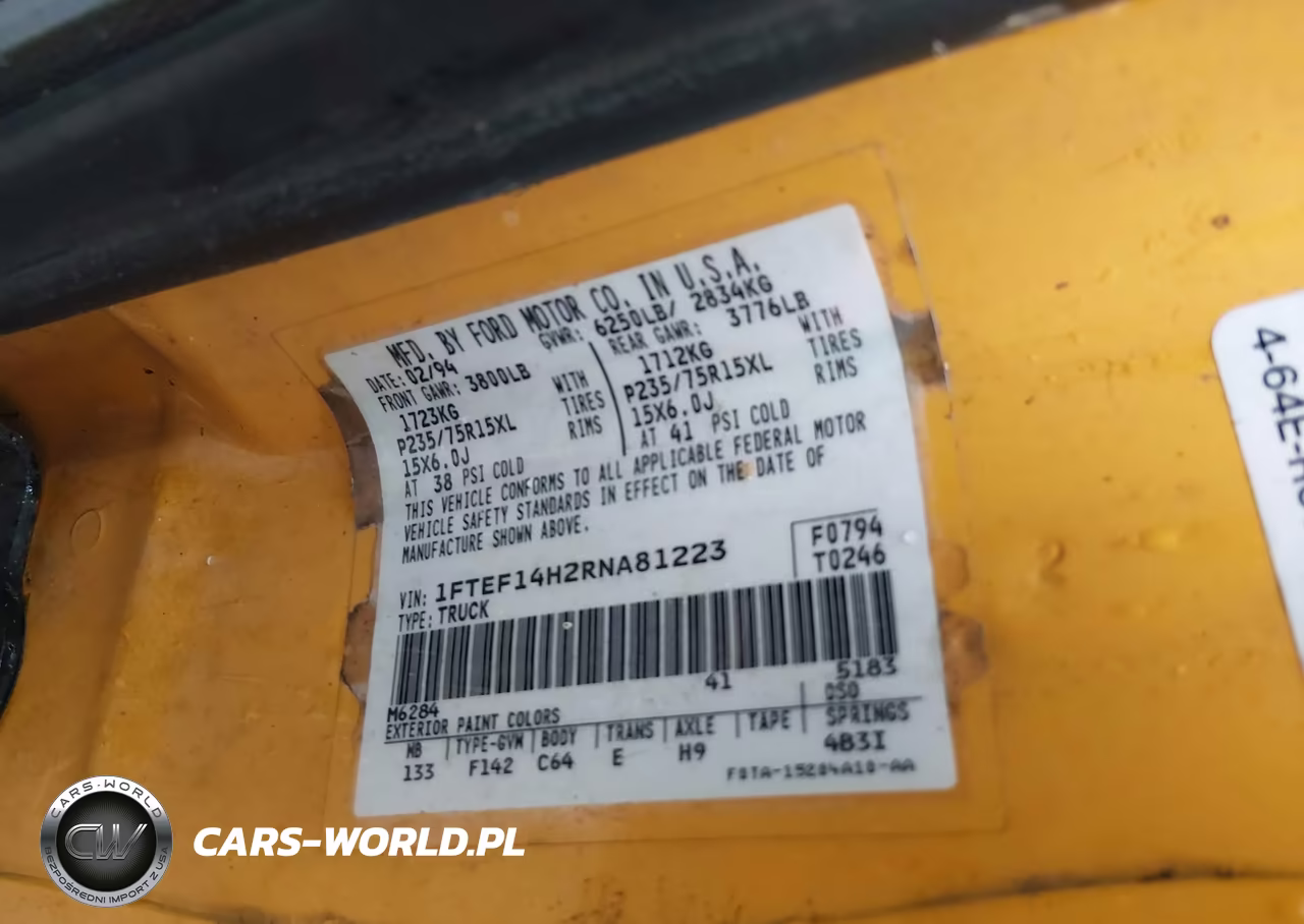 1994 Ford F150 VIN:1FTEF14H2RNA81223 - 9