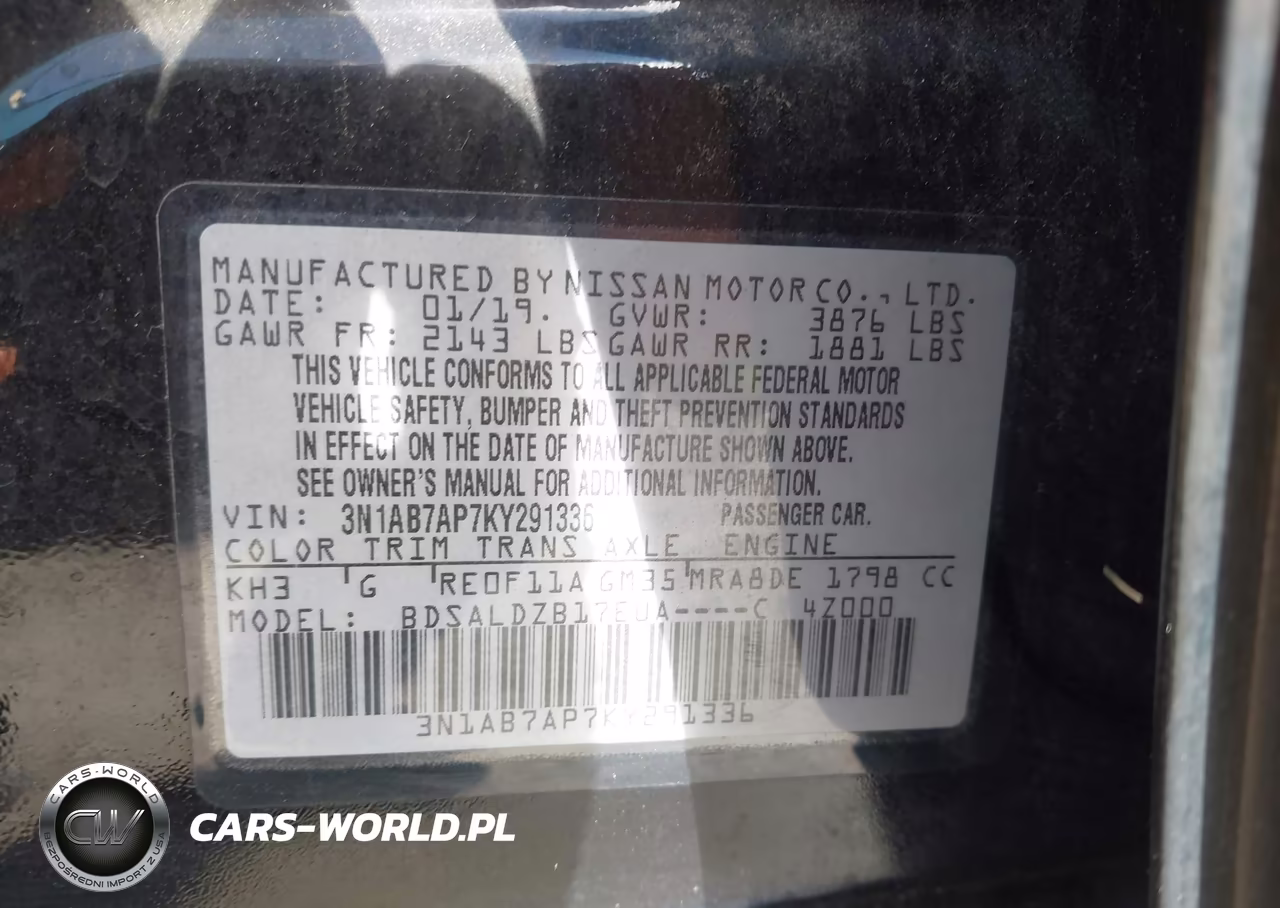 2019 Nissan Sentra Sv VIN:3N1AB7AP7KY291336 - 9