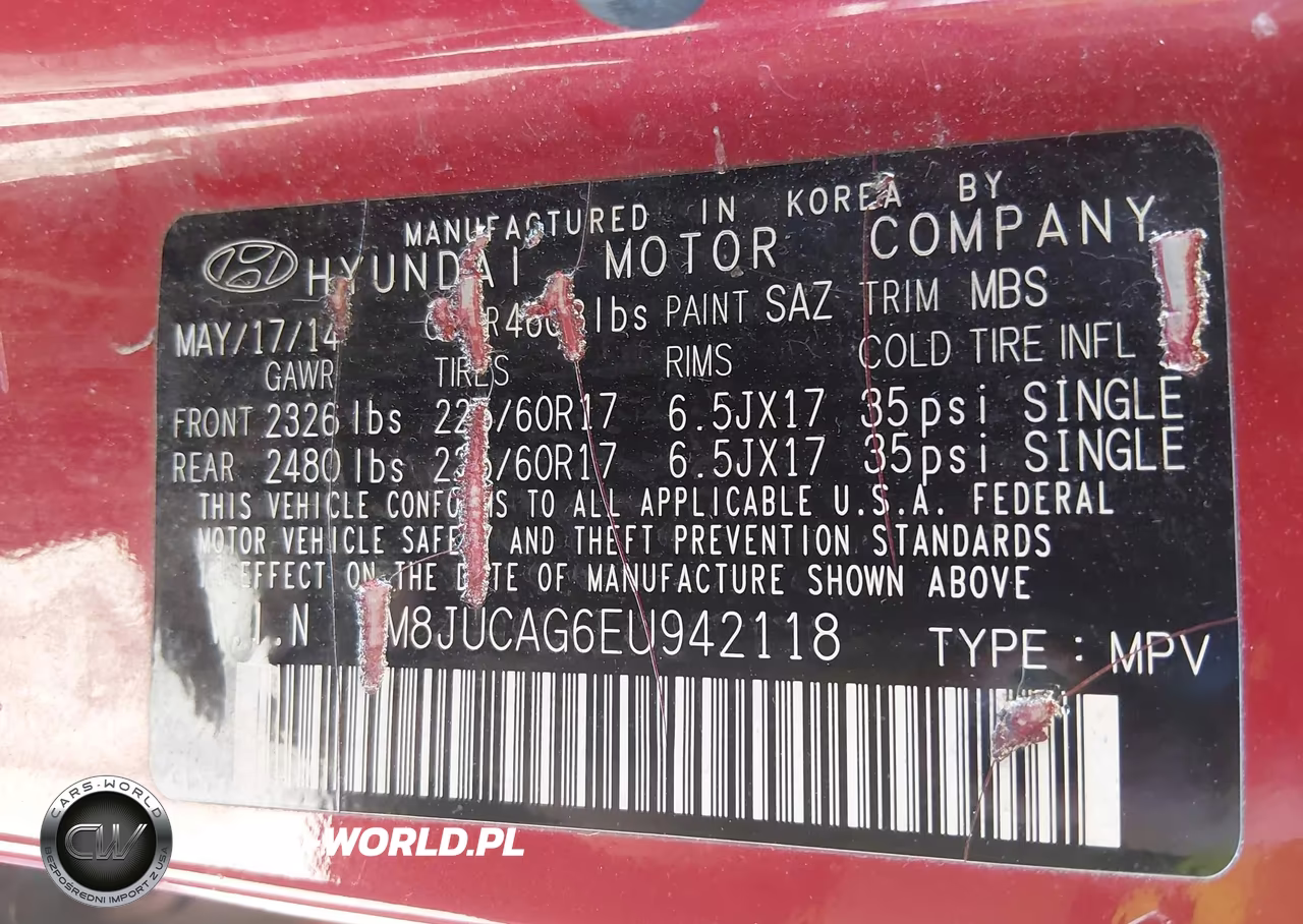 2014 Hyundai Tucson Se VIN:KM8JUCAG6EU942118 - 9
