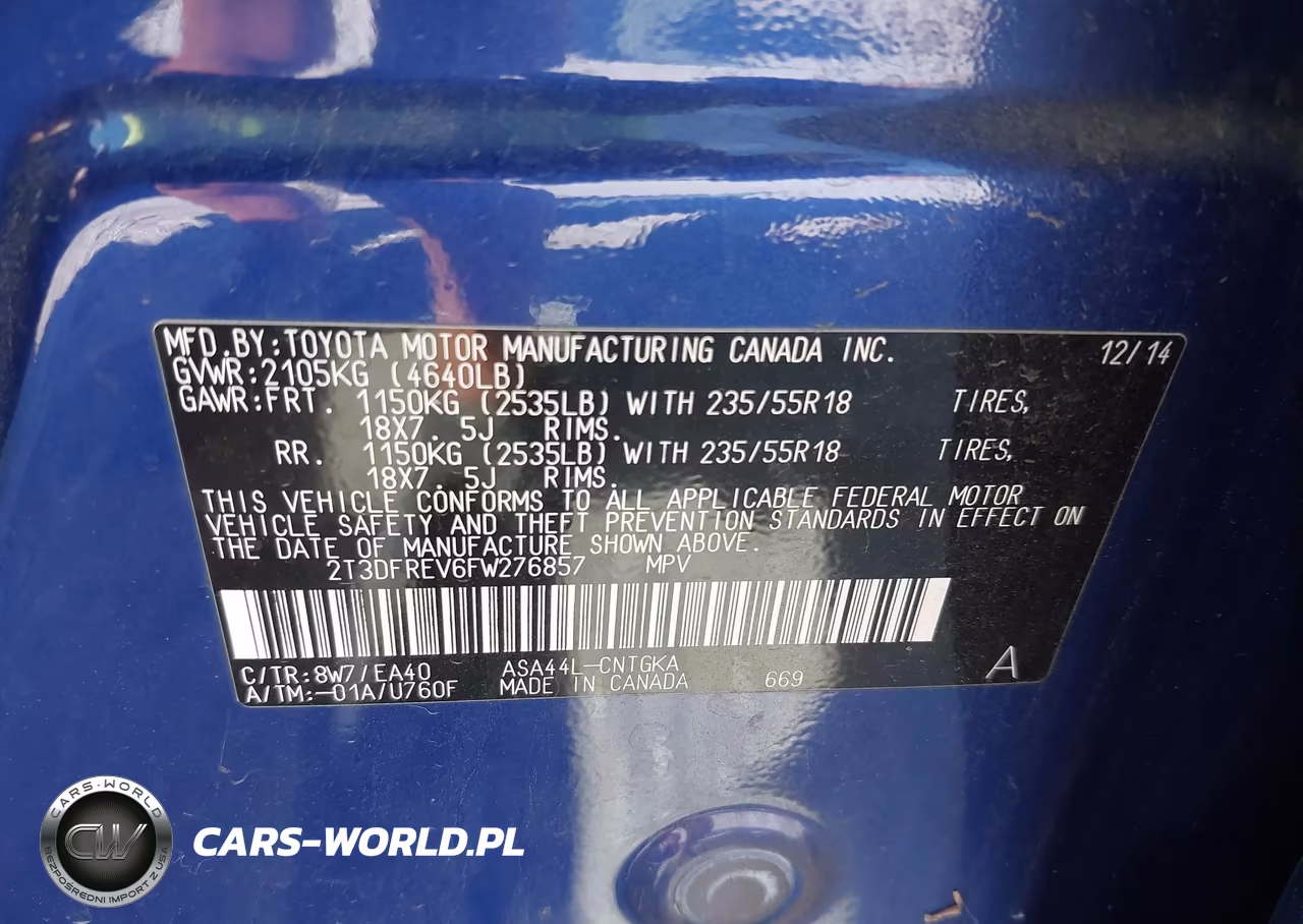 2015 Toyota Rav4 Limited VIN:2T3DFREV6FW276857 - 9