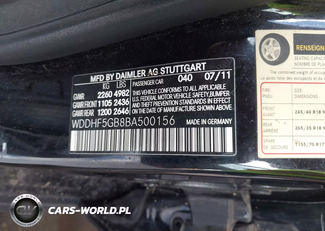2011 Mercedes-Benz E 350 VIN:WDDHF5GB8BA500156 - 9