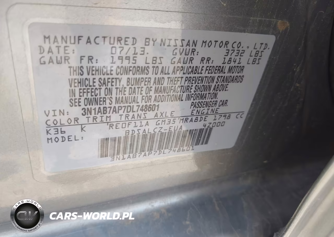 2013 Nissan Sentra S VIN:3N1AB7AP7DL748601 - 9