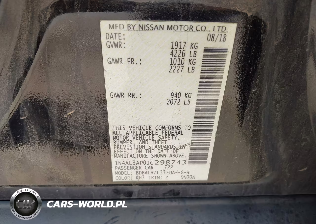 2018 Nissan Altima 2.5 Sr VIN:1N4AL3AP0JC298743 - 9