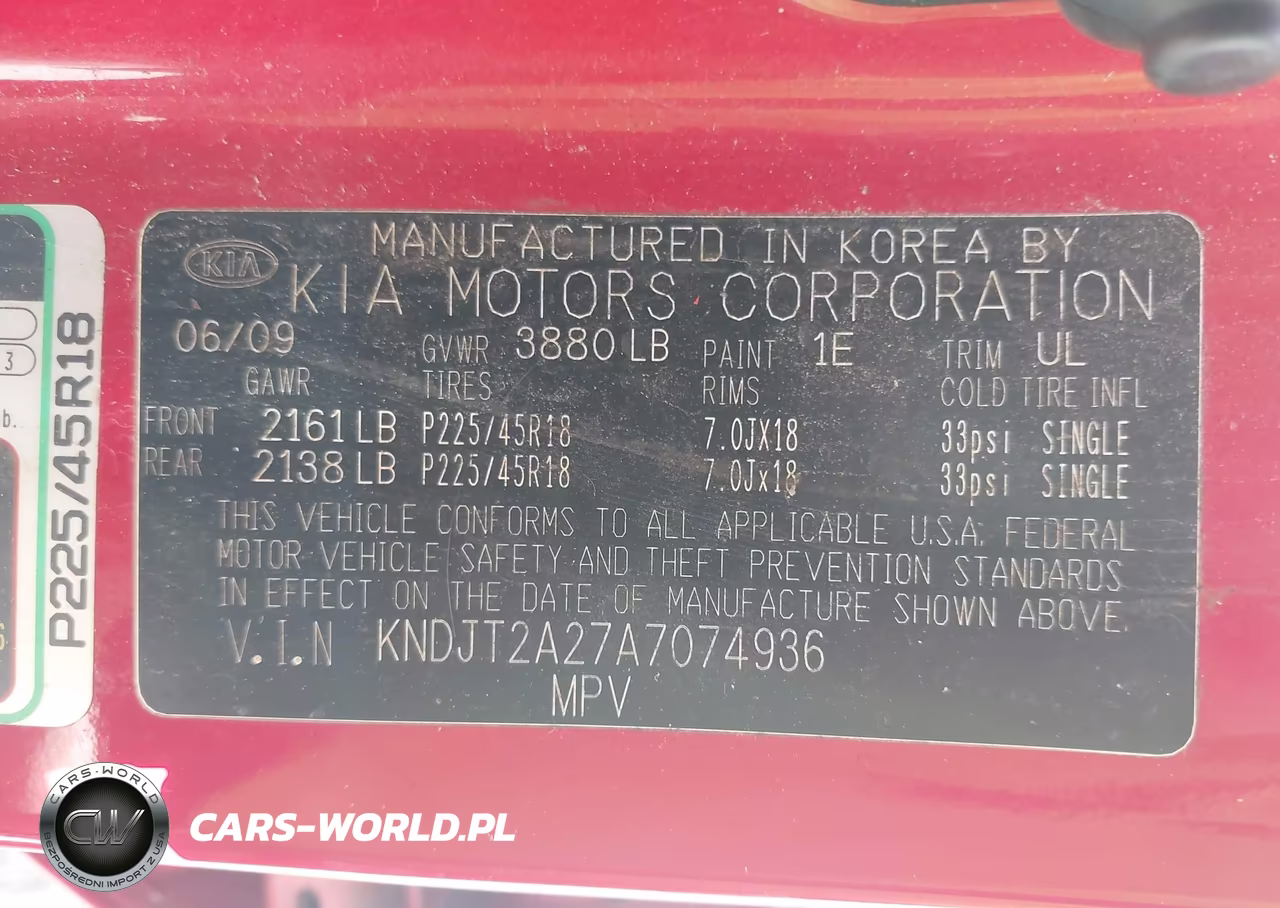 2010 Kia Soul Sport VIN:KNDJT2A27A7074936 - 9