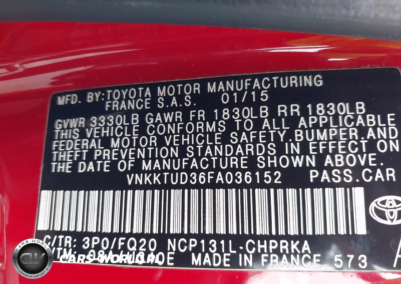 2015 Toyota Yaris L VIN:VNKKTUD36FA036152 - 9