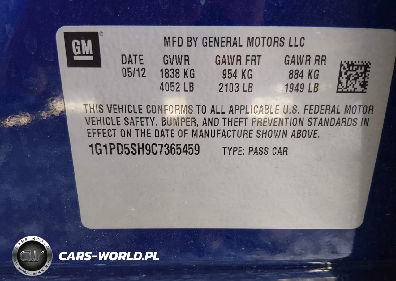 2012 Chevrolet Cruze Ls VIN:1G1PD5SH9C7365459 - 9