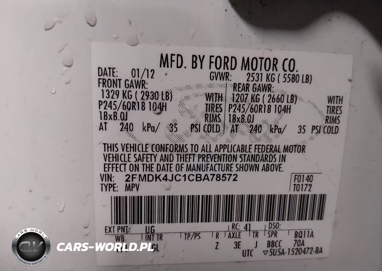 2012 Ford Edge Sel VIN:2FMDK4JC1CBA78572 - 9