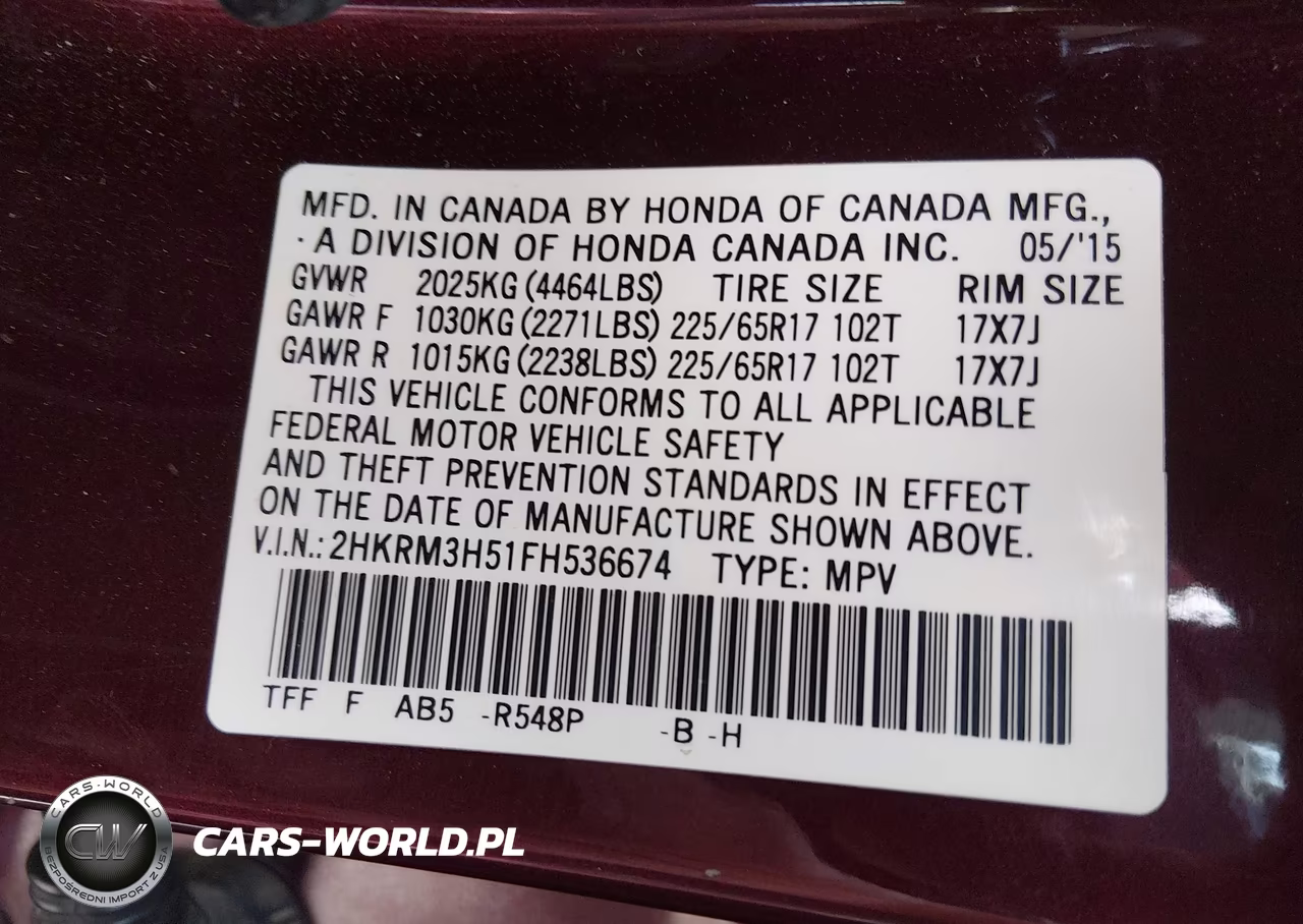 2015 Honda Cr-V Ex VIN:2HKRM3H51FH536674 - 9