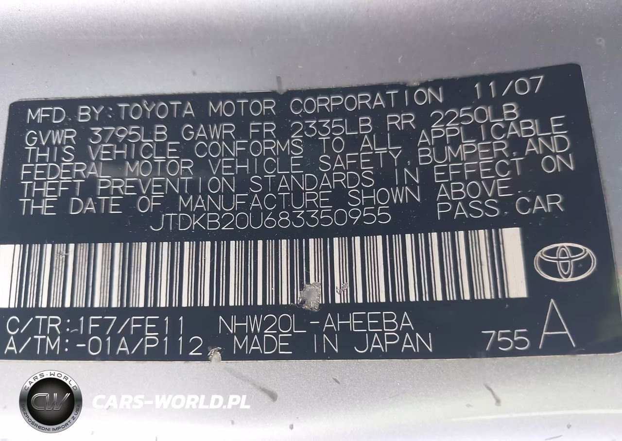 2008 Toyota Prius VIN:JTDKB20U683350955 - 9
